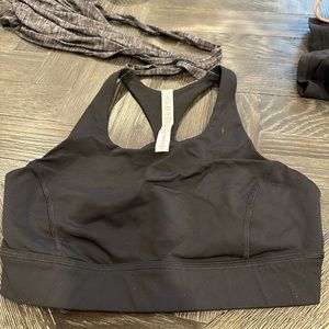 Lululemon sports bra with tank sz 8 heather gray/black